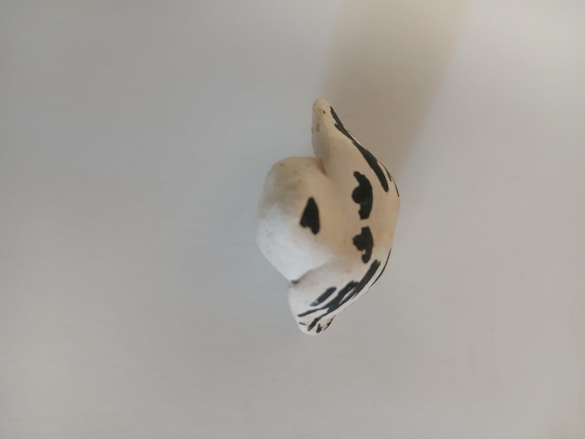 Dog Face Magnet: White With Black Ears