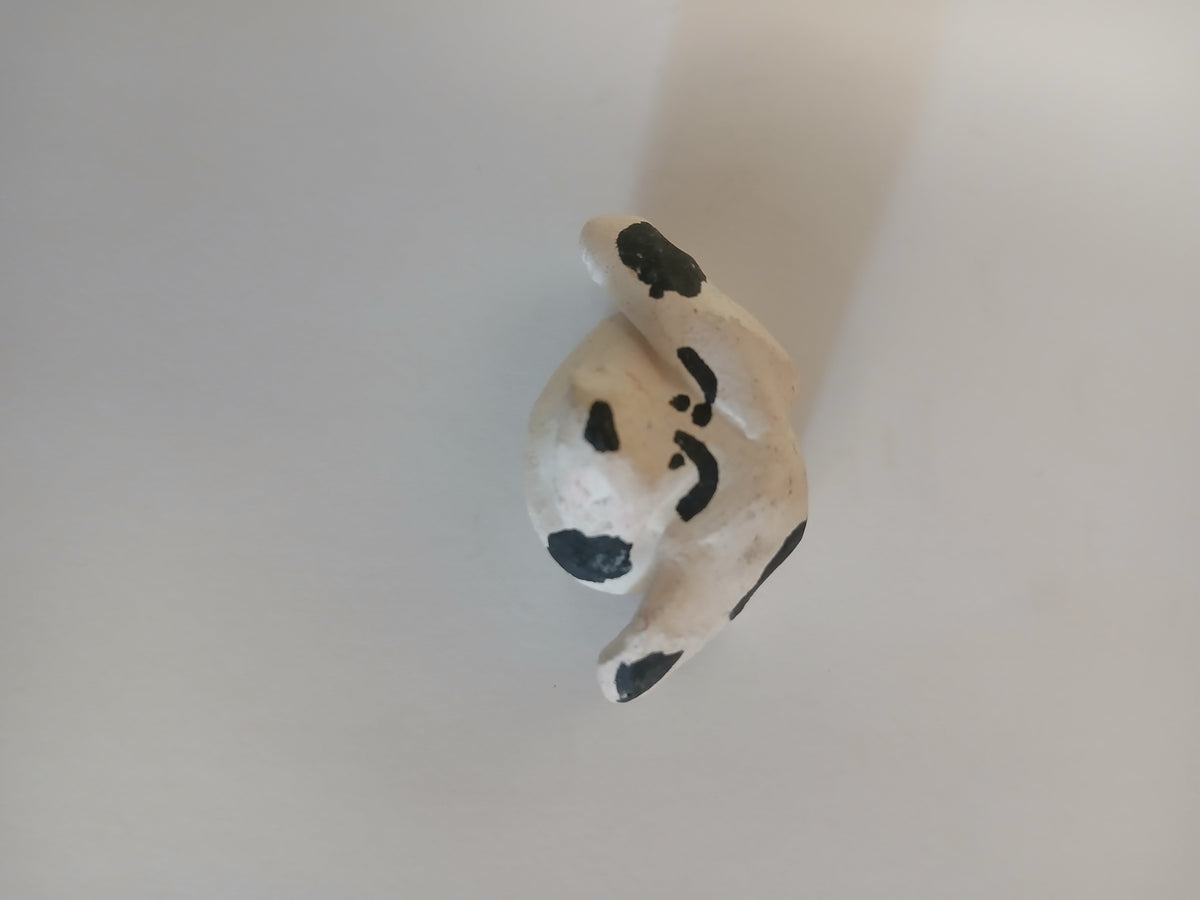 Dog Face Magnet: White With Black Polka Dots With Long Ears