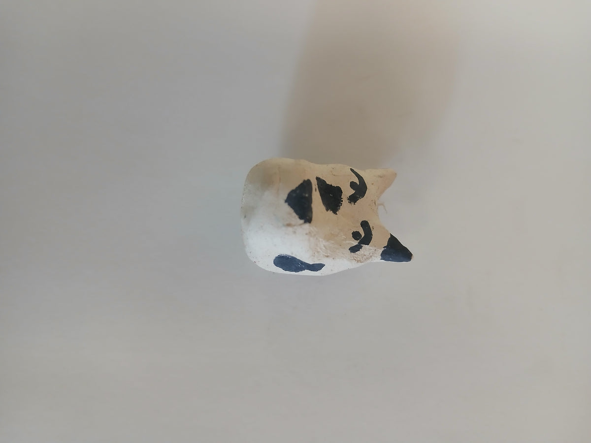 Dog Face Magnet: White With Black Polka Dots With Short Ears