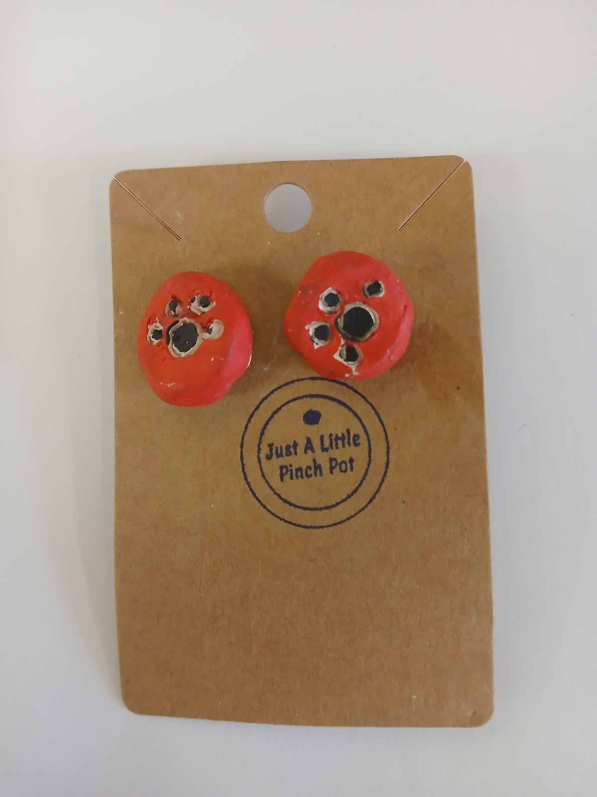 Pawprint Earrings: Red
