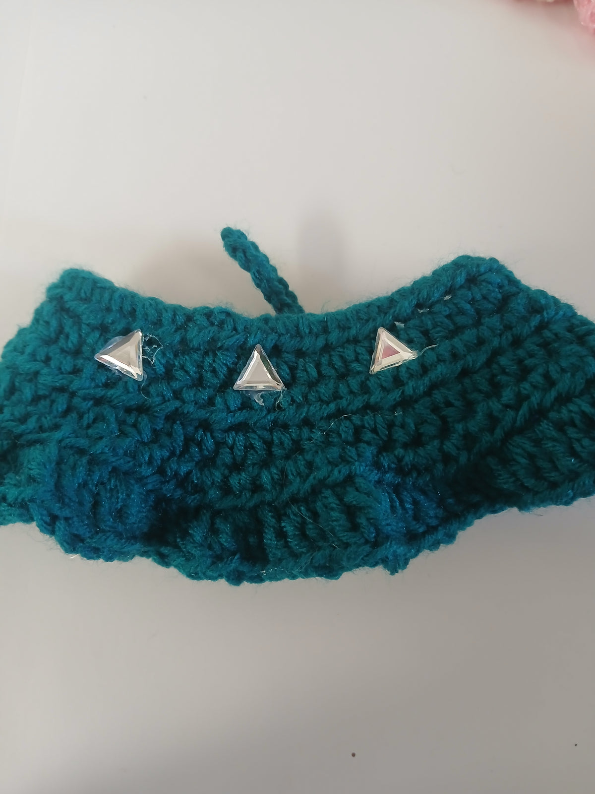 Dog Crochet Collar: Teal