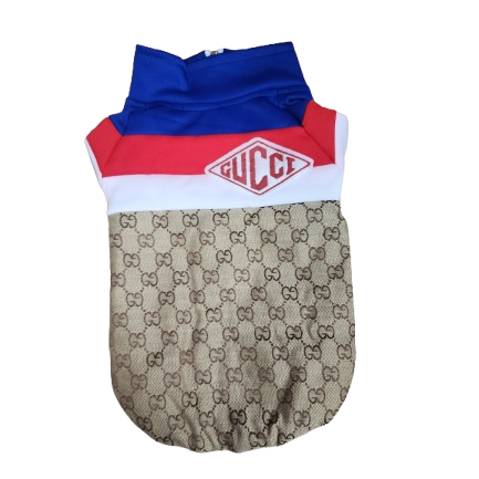 Designer Inspired G Blue and Red Zip Jacket