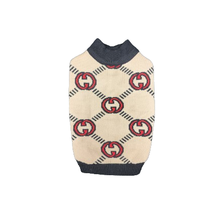 Designer G Inspired Brown Sweater With Red