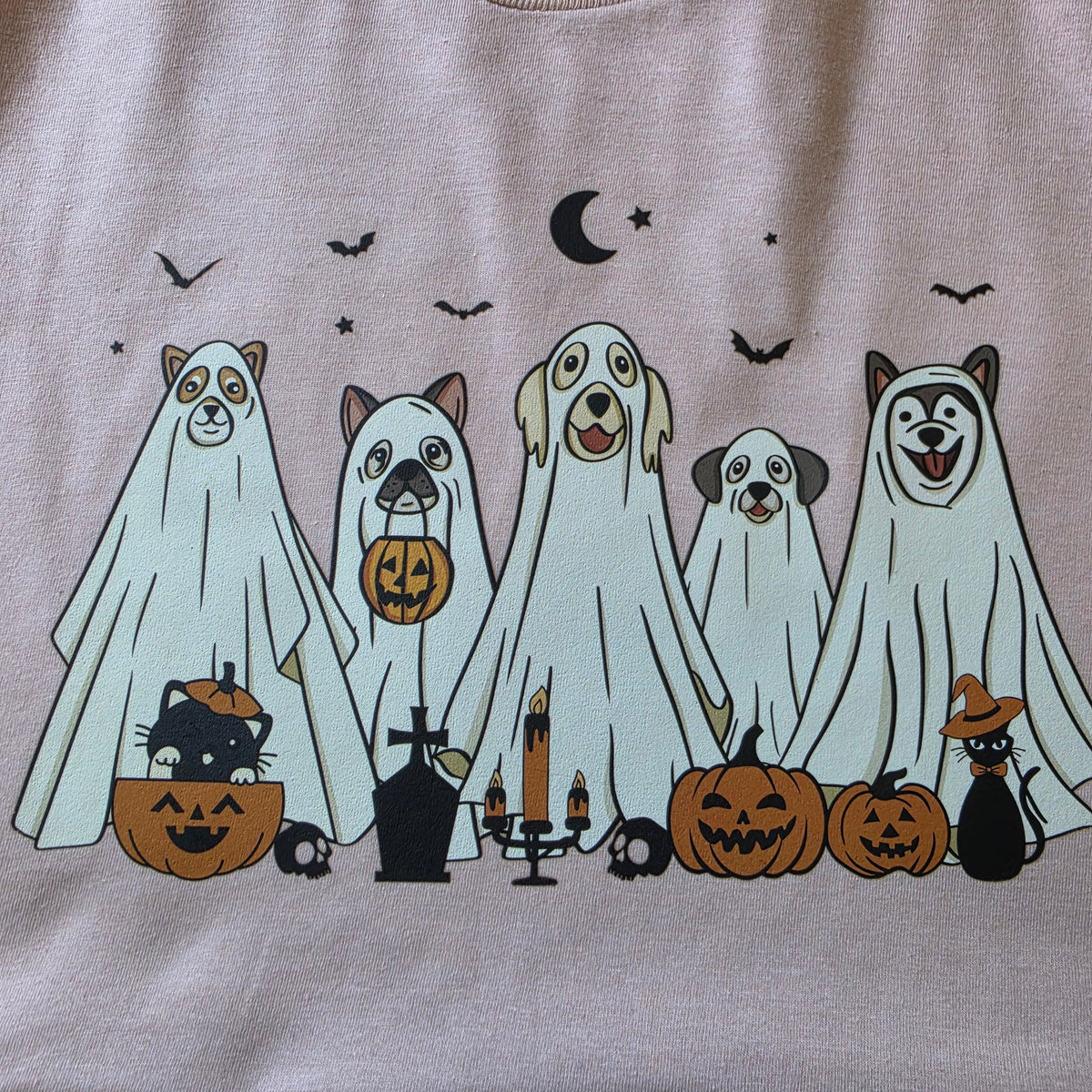 T-Shirt Ghost Dogs Peach S