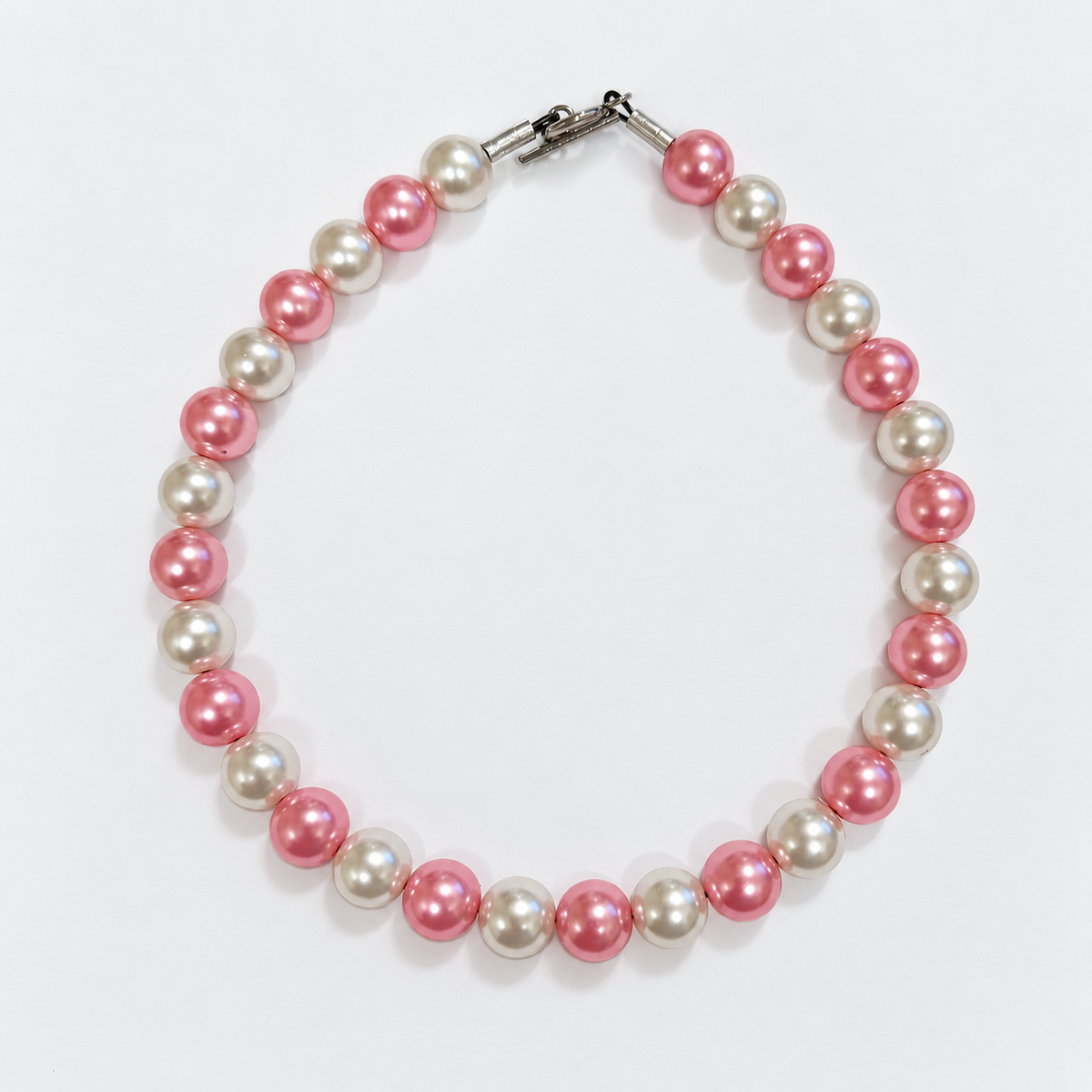 Mama Diors Beads Pet Necklace - Pink Pearl Kiss, 13”