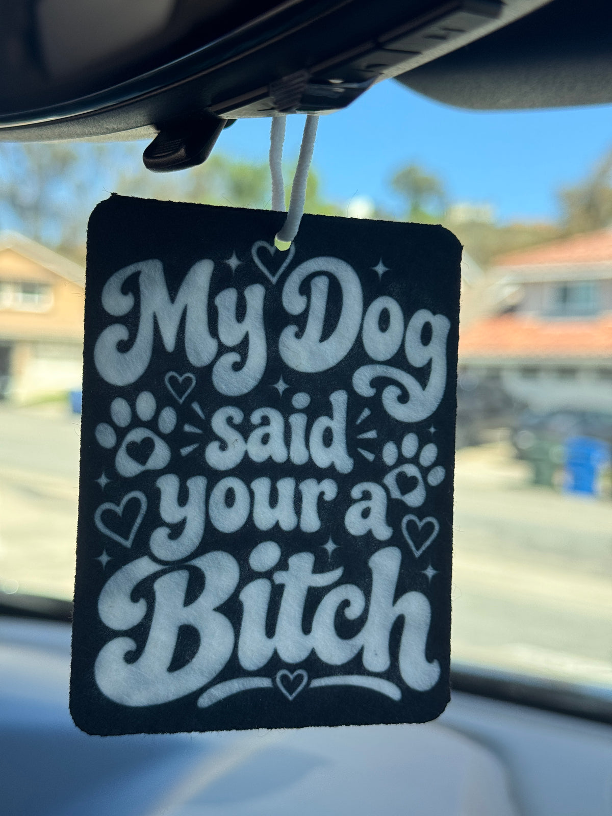 Black and White Cositas and Creations Air Freshener, 3x4