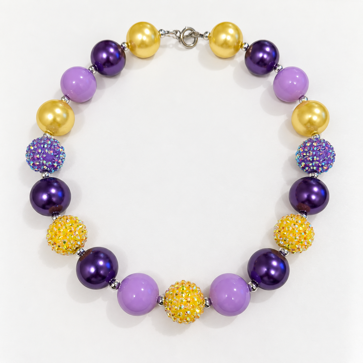 Mama Diors Beads Pet Necklace - Golden Violet, 17”