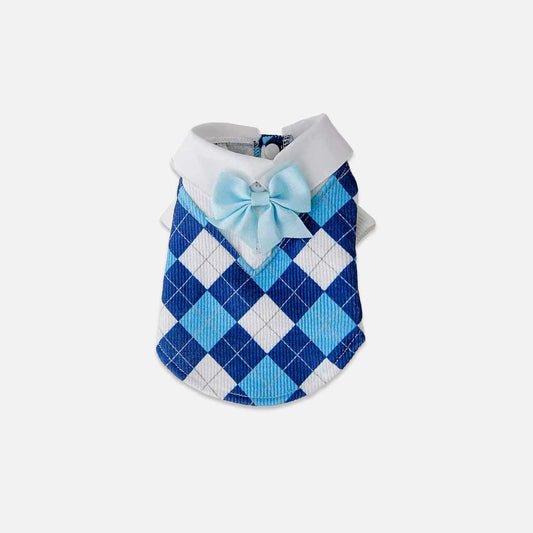 Cool Blue Plaid Summer Pet Shirt