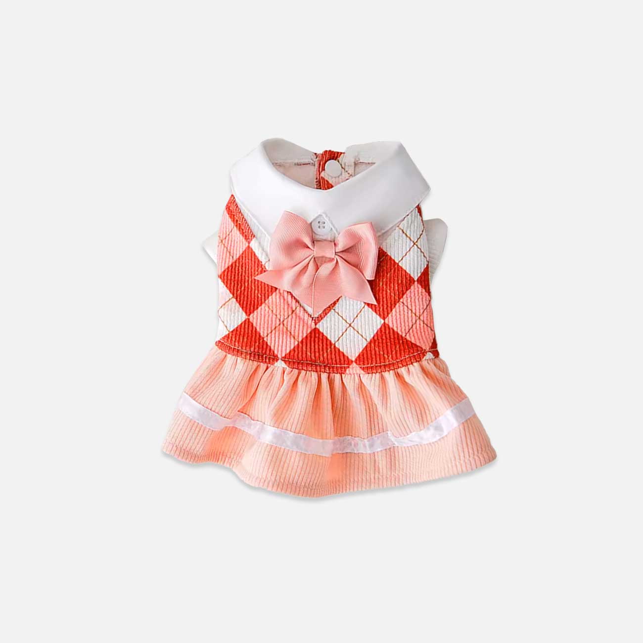 Elegant Pink Plaid Pet Dress for Summer