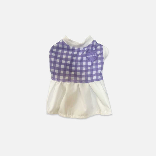 Stylish Purple and White Dress for Pets