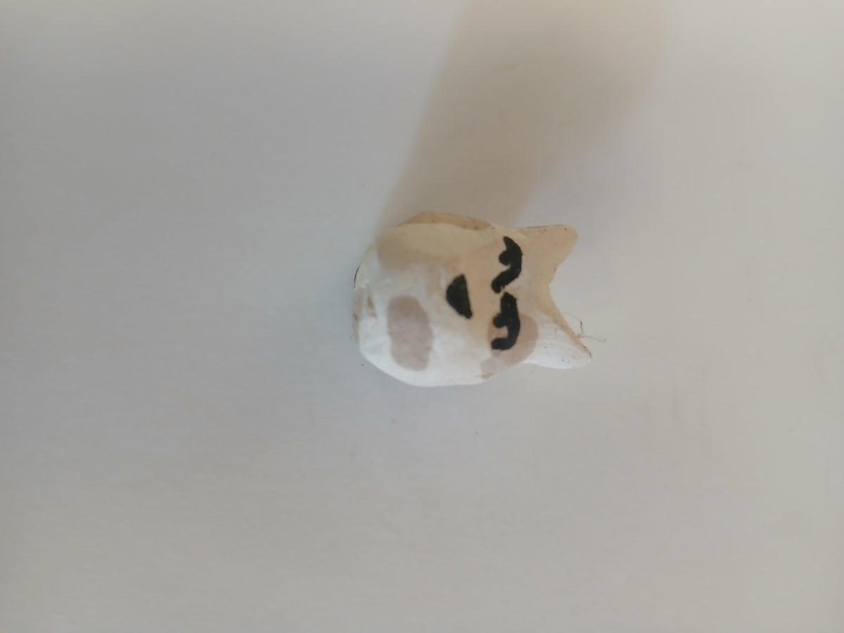 Dog Face Magnet: White With Brown Polka Dots With Short Ears