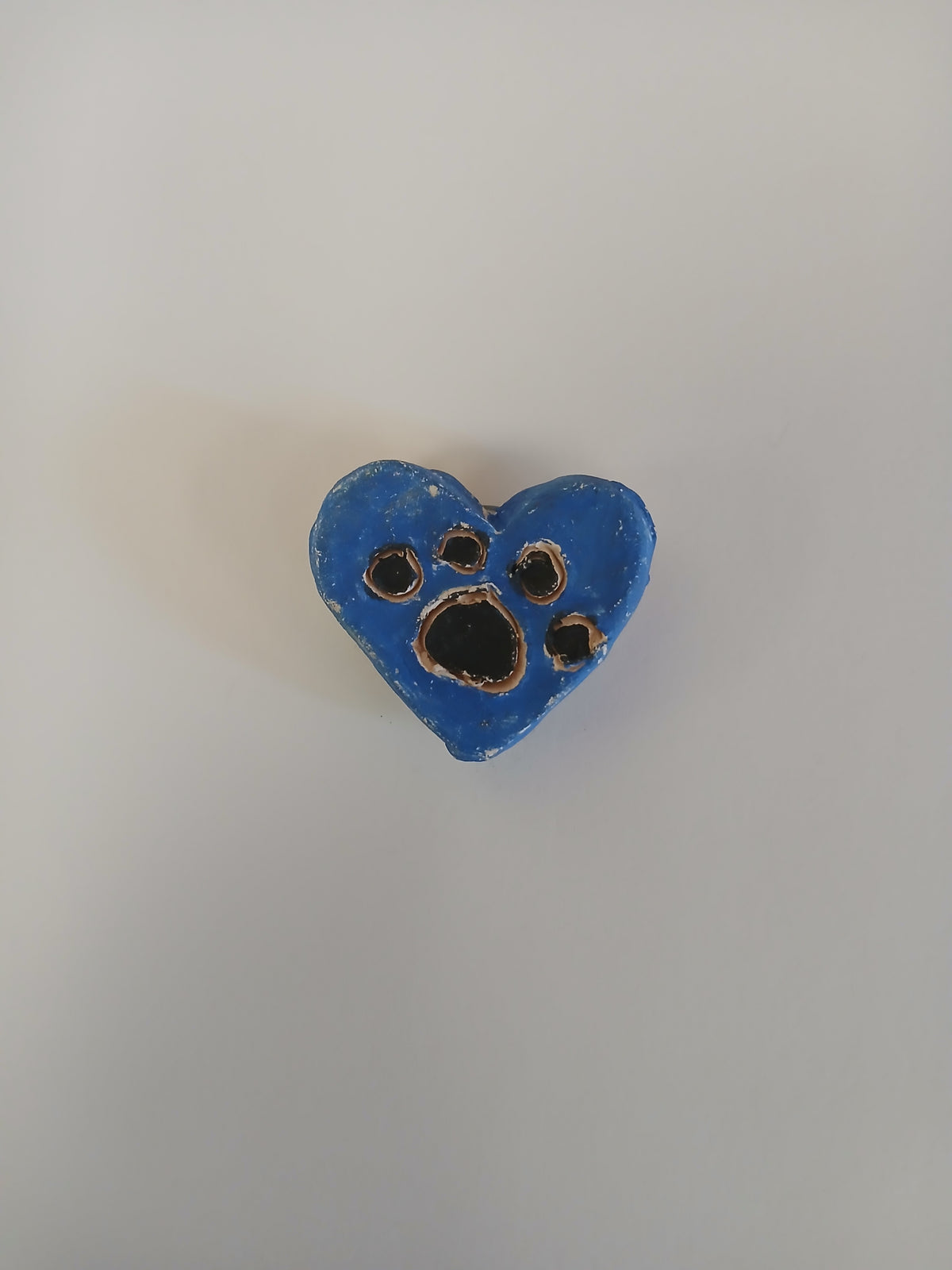 Pawprint Magnet: Heart Dark Blue