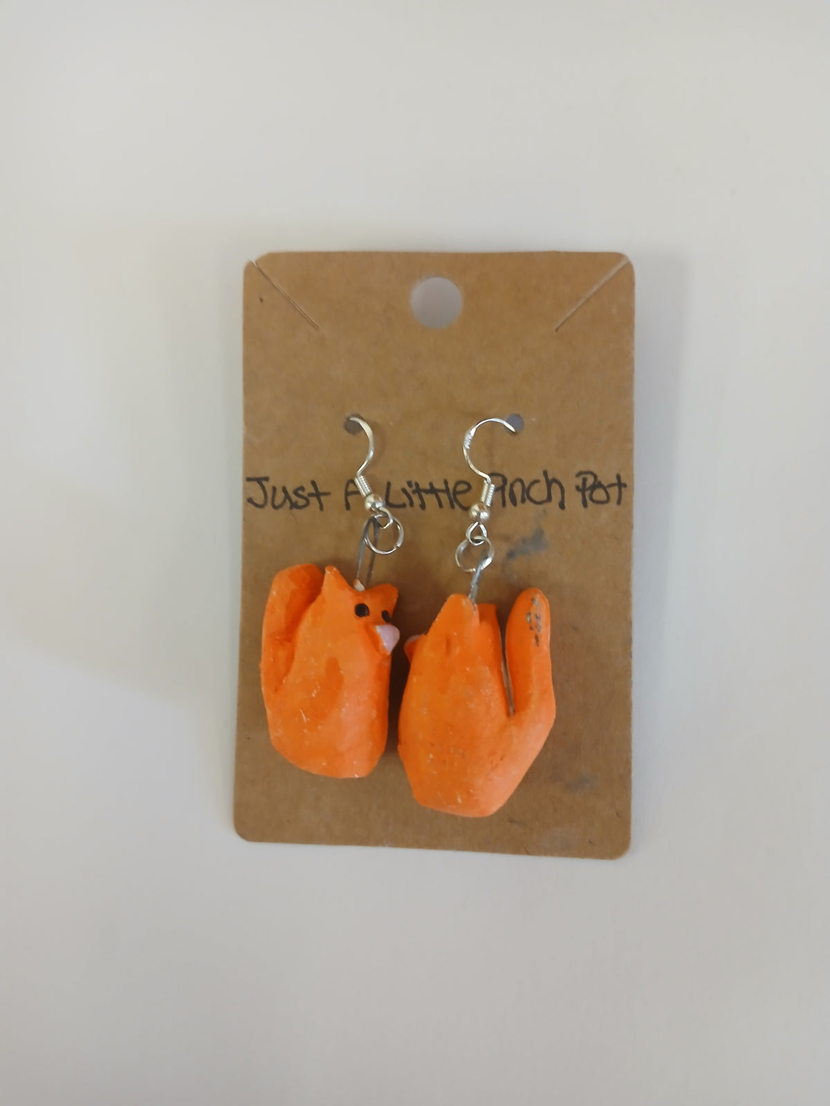Cat Earrings: Orange