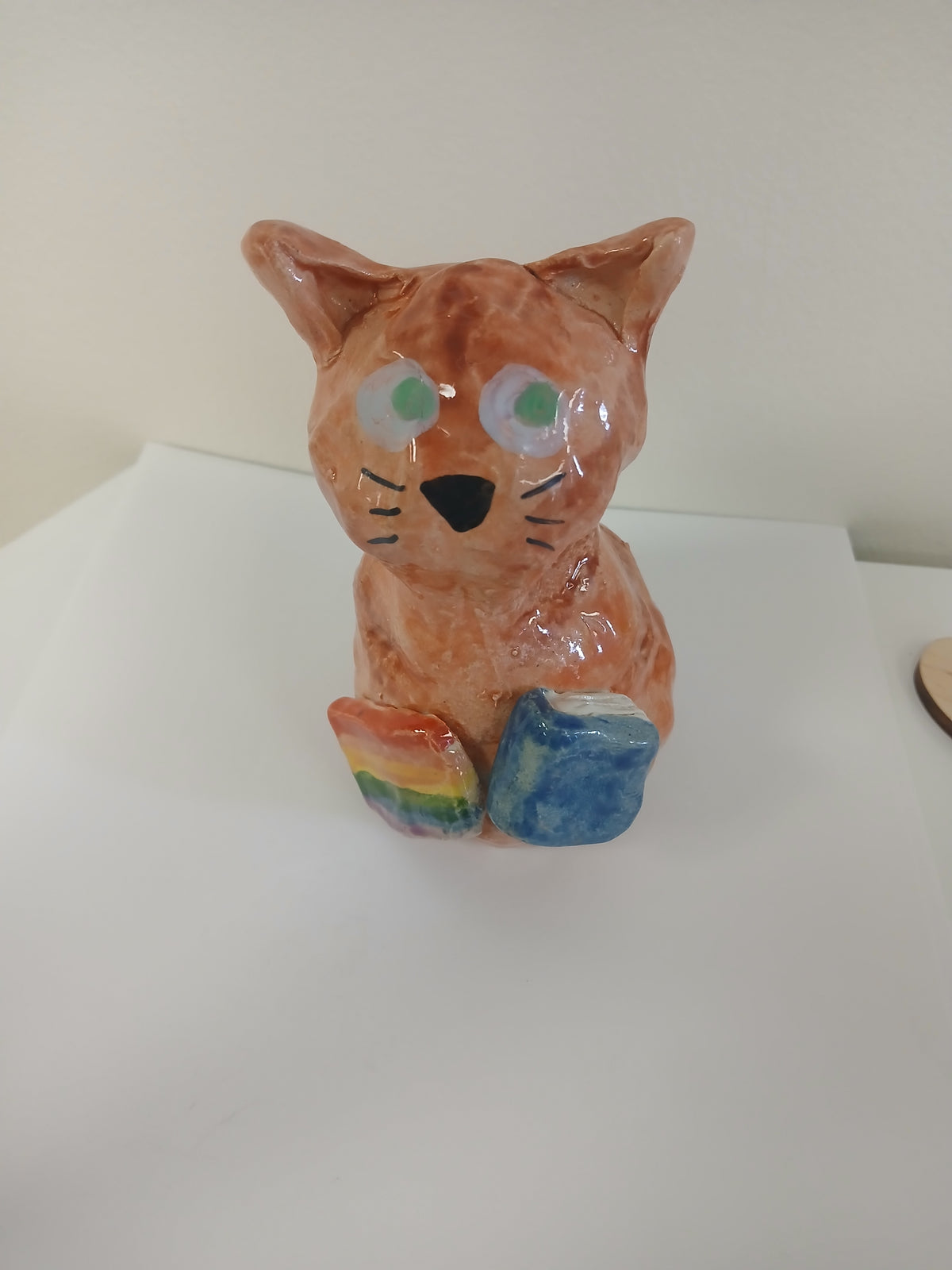 Cat Sculpture: Orange With Book