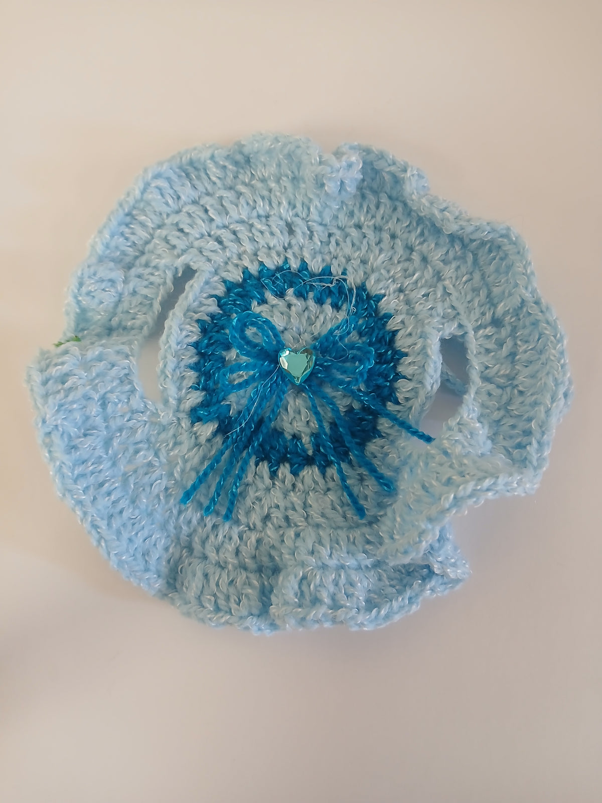 Pet Hat: Light Blue With Dark Blue Bow Small