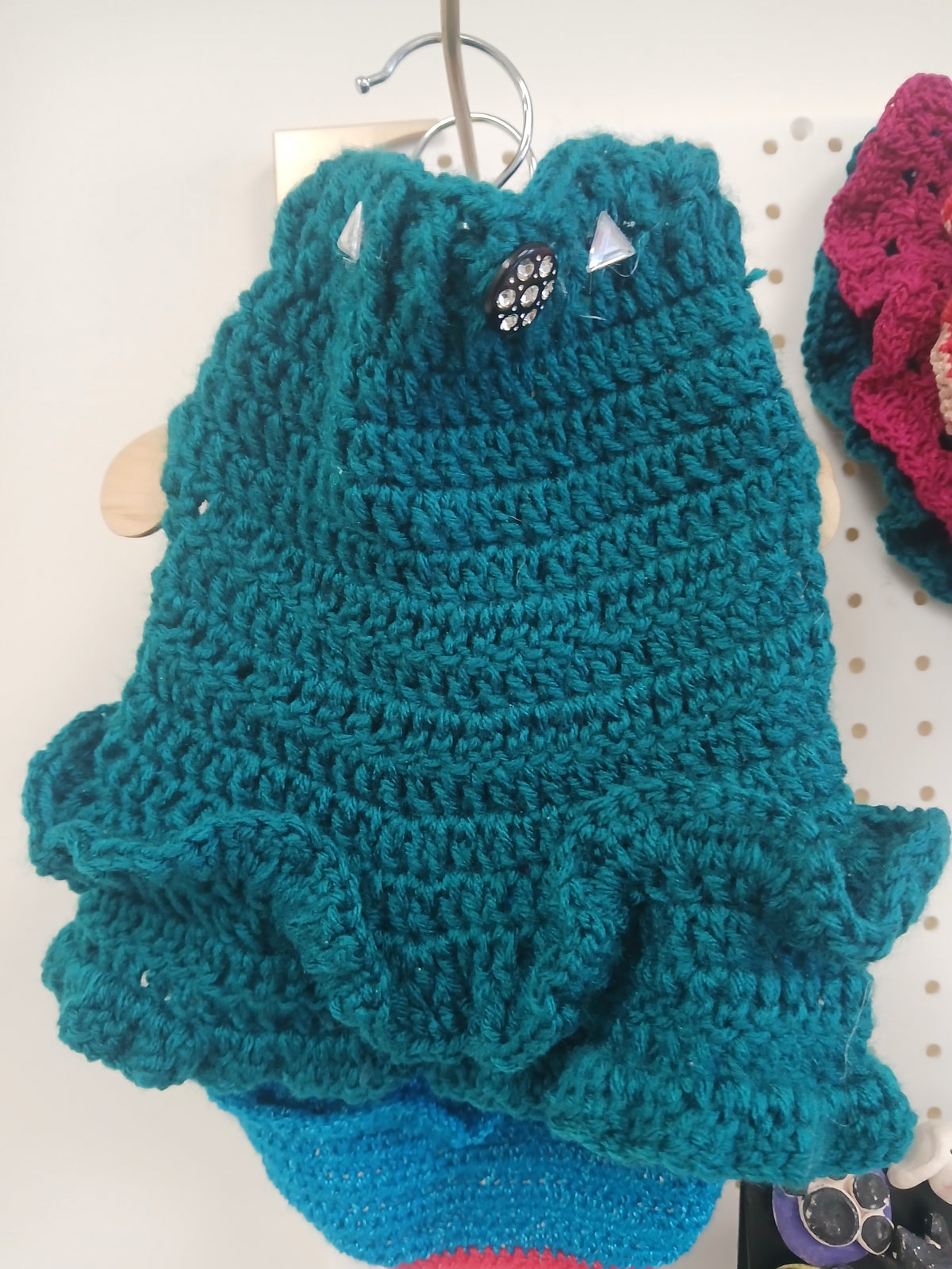 Dog Crochet Dress: Teal Large