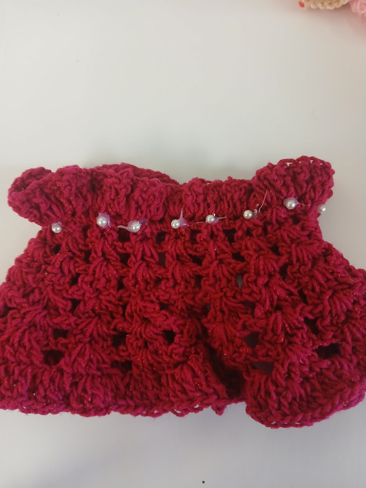Dog Crochet Collar: Red