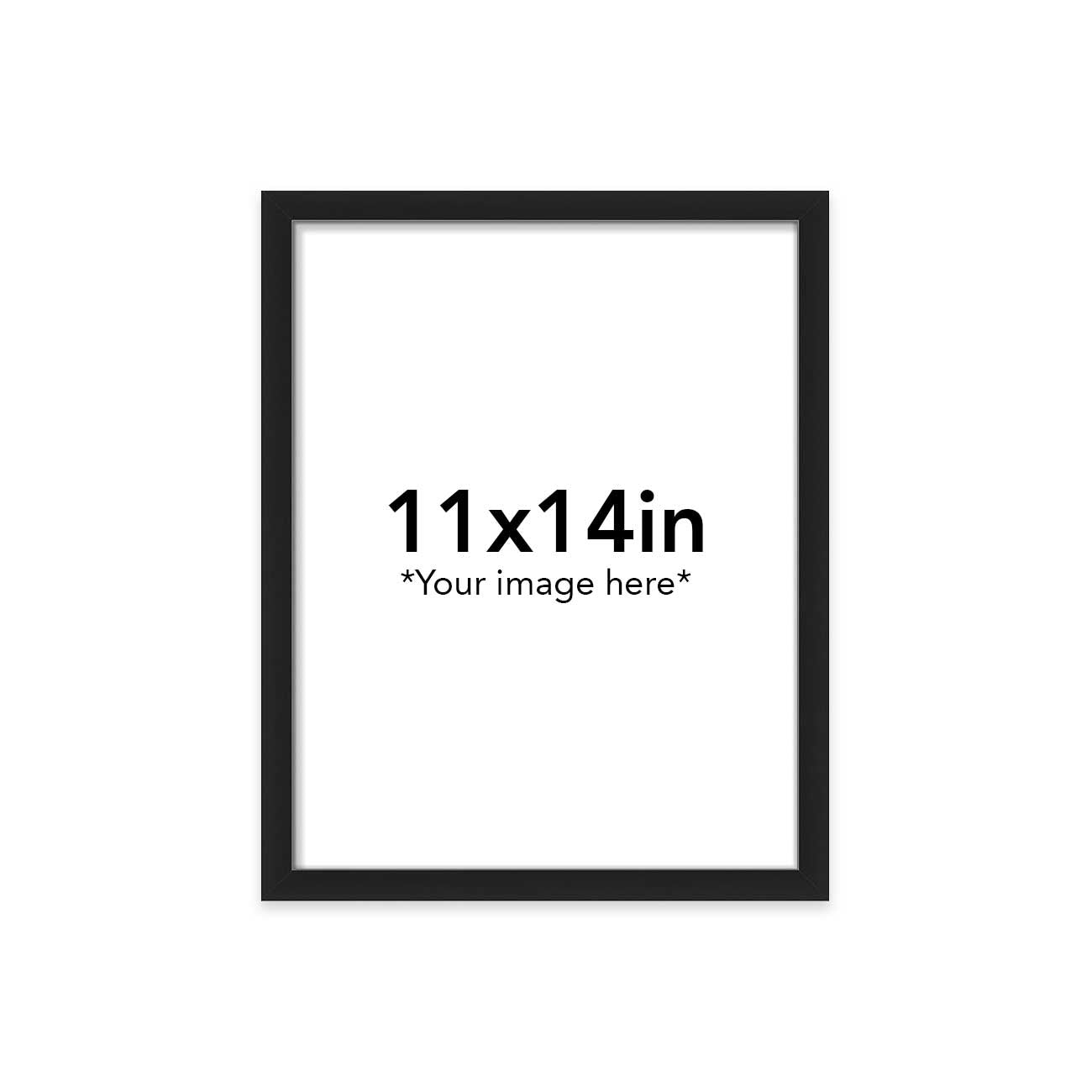 Black frame with '11x14in' text on a white background