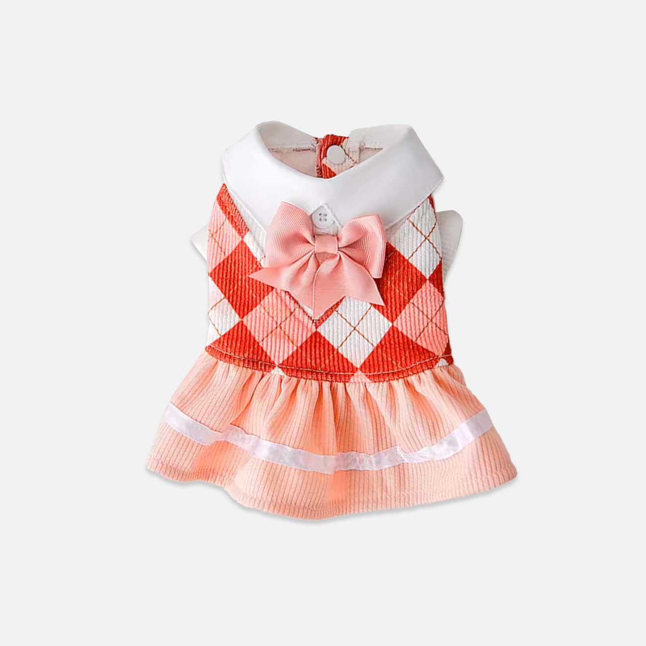 Elegant Pink Plaid Pet Dress for Summer