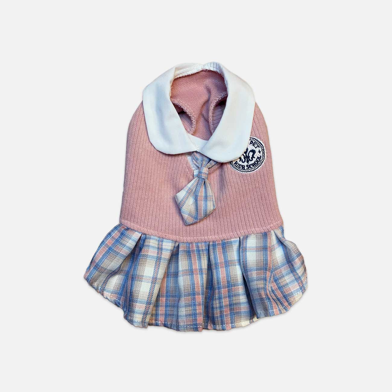 Pink School Uniform Pet Dress - Adorable Attire for Small Pets