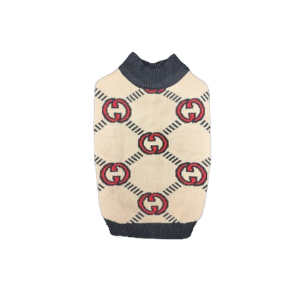 Designer G Inspired Brown Sweater With Red