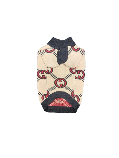 Designer G Inspired Brown Sweater With Red
