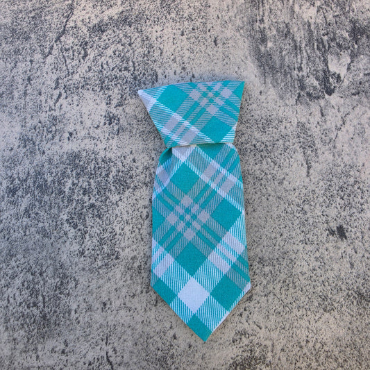 Snap Tie Blue Plaid Small