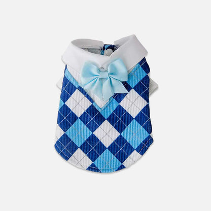 Cool Blue Plaid Summer Pet Shirt