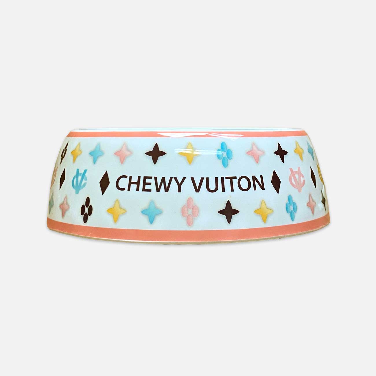 Chewy Vuiton Pet Bowls and Pet Mat - Stylish Dining Accessory for Pets