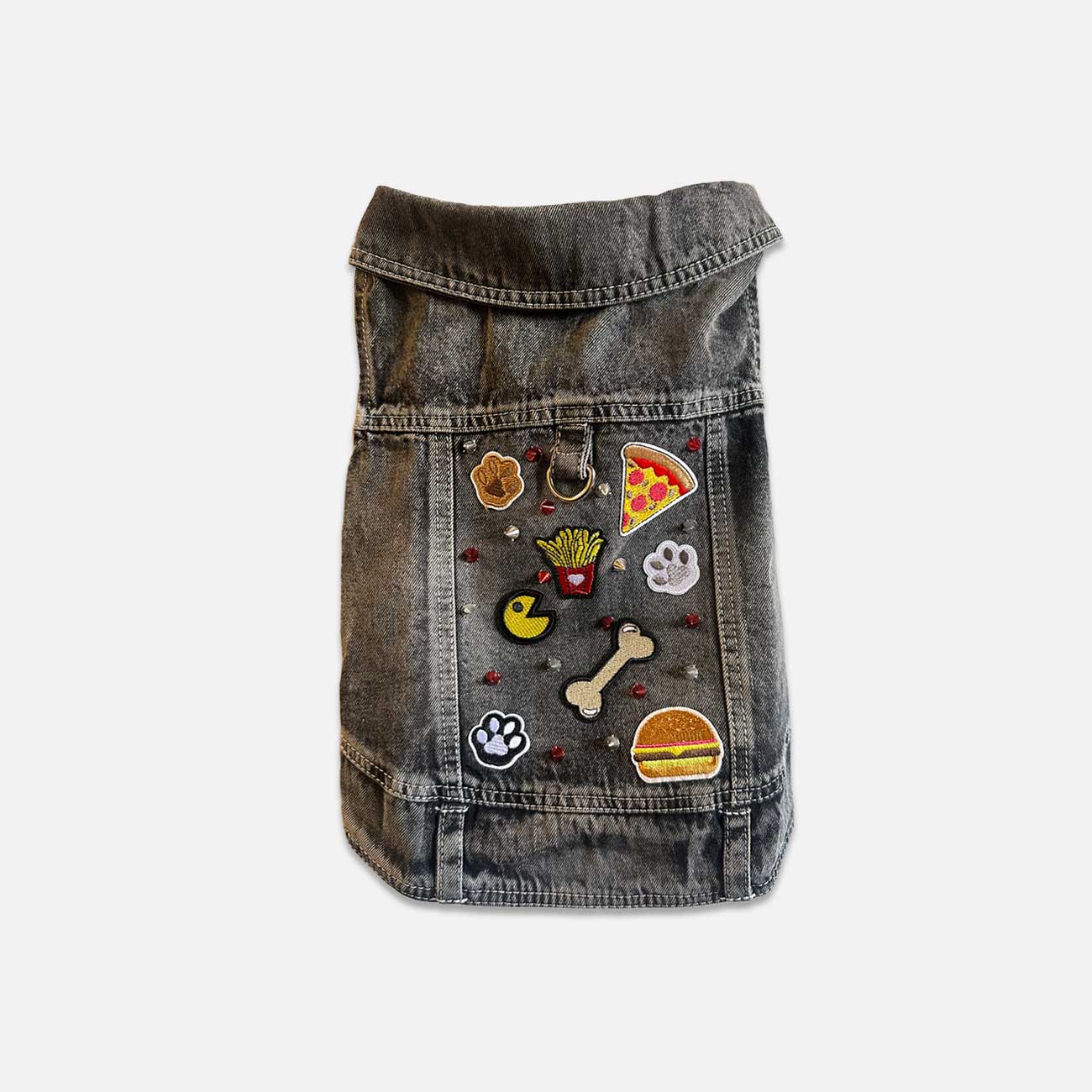 Custom Made Black Denim Pet Vests