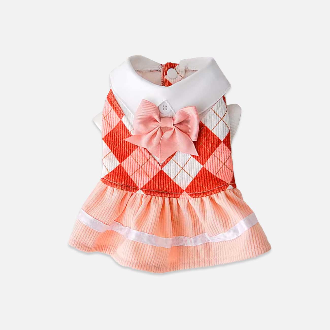 Elegant Pink Plaid Pet Dress for Summer