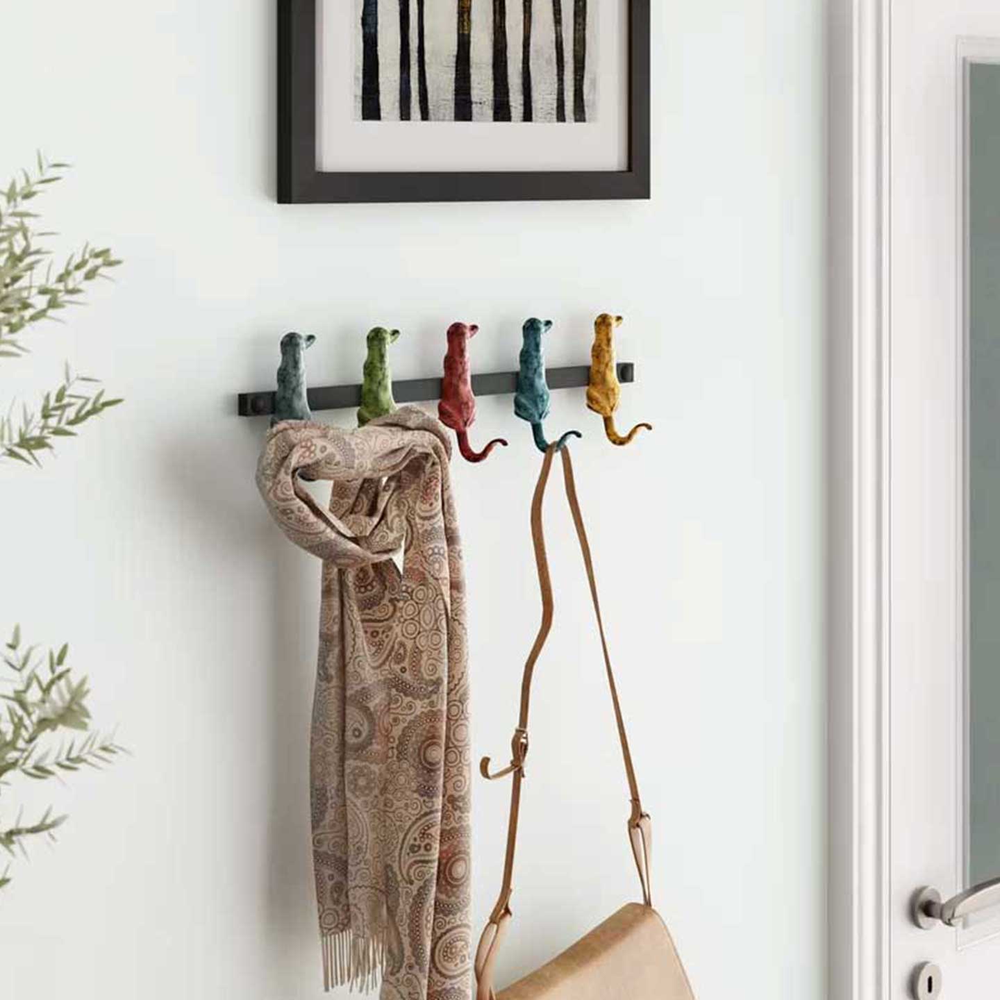 Stylish Multicolor Dog Leash and Coat Hanger