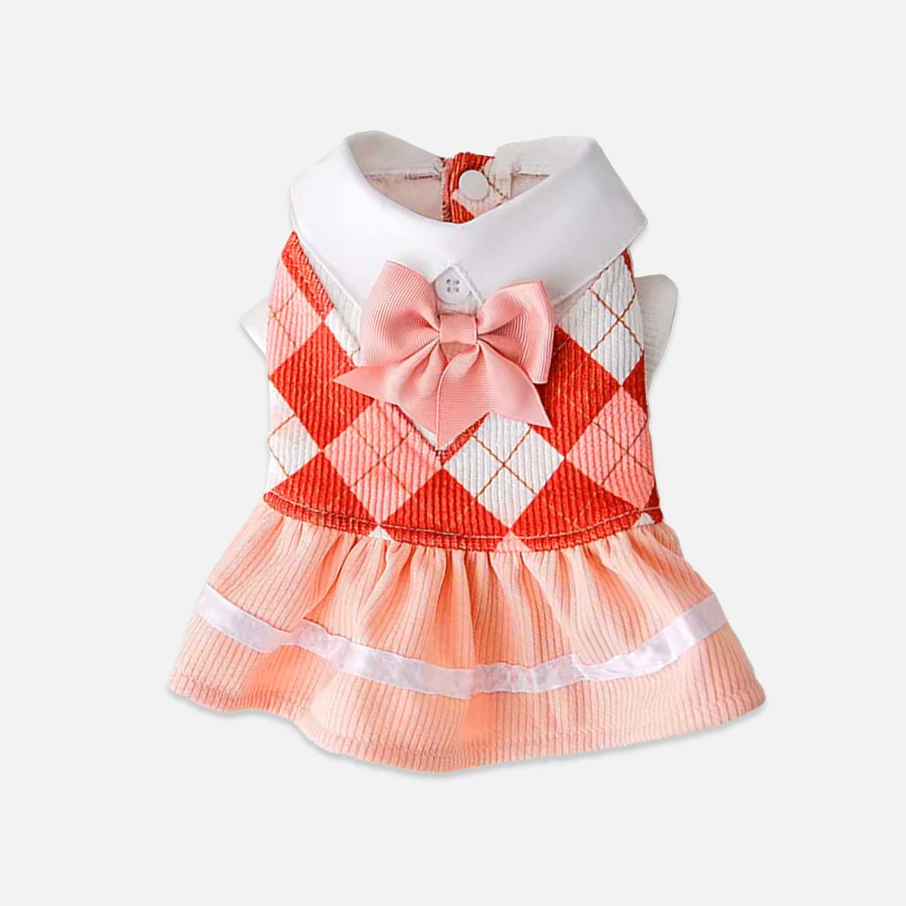 Elegant Pink Plaid Pet Dress for Summer