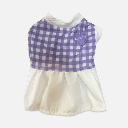 Stylish Purple and White Dress for Pets