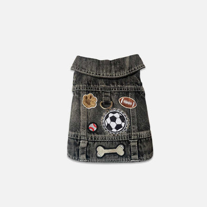 Custom Made Black Denim Pet Vests