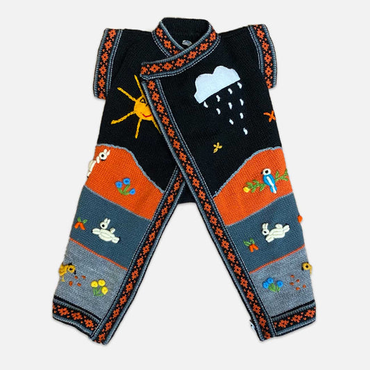 Peruvian Alpaca Pet Sweater with Zipper – Fashionable Apparel for Your Pet