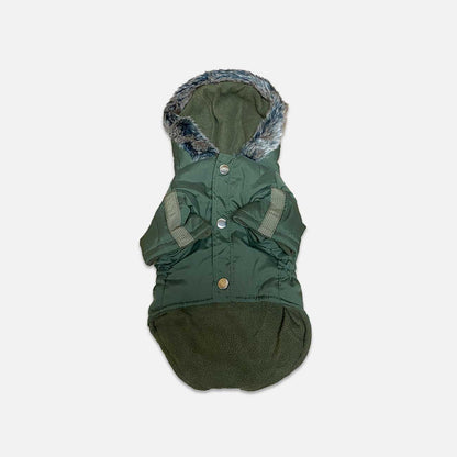 Cozy Army Green Raincoat Hoodie for Pets