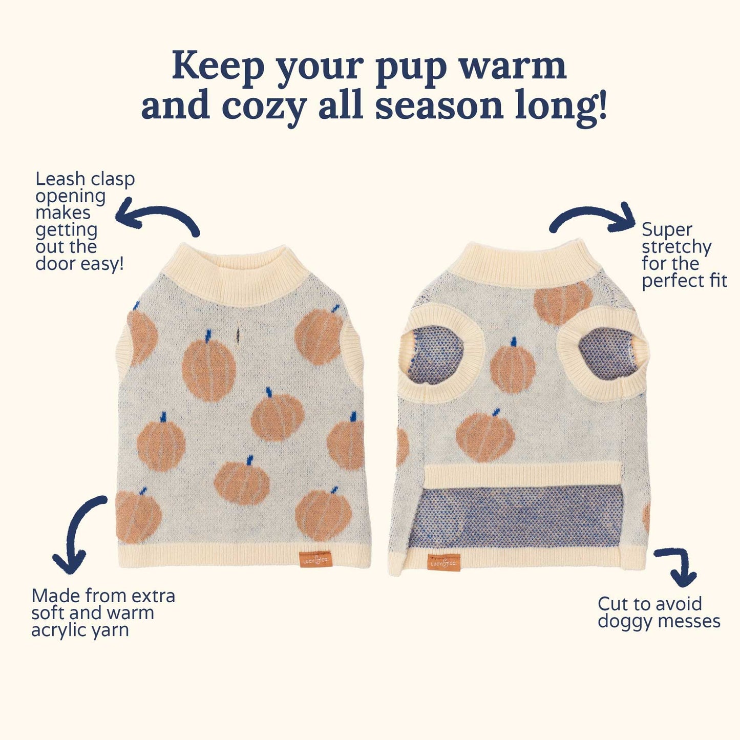 Autumn Pumpkin Dog Sweater – Cozy Fall Outfit for Your Pup