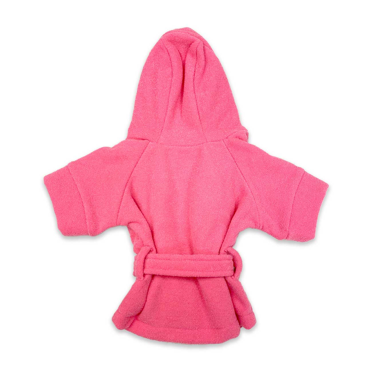 Pink hooded robe on a white background
