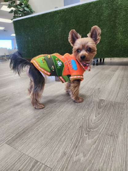 Peruvian Alpaca Pet Sweater with Zipper – Fashionable Apparel for Your Pet