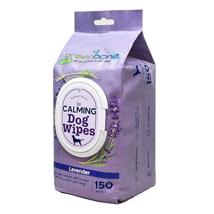 Greenbone Calming Dog Wipes Lavender Scented front packaging