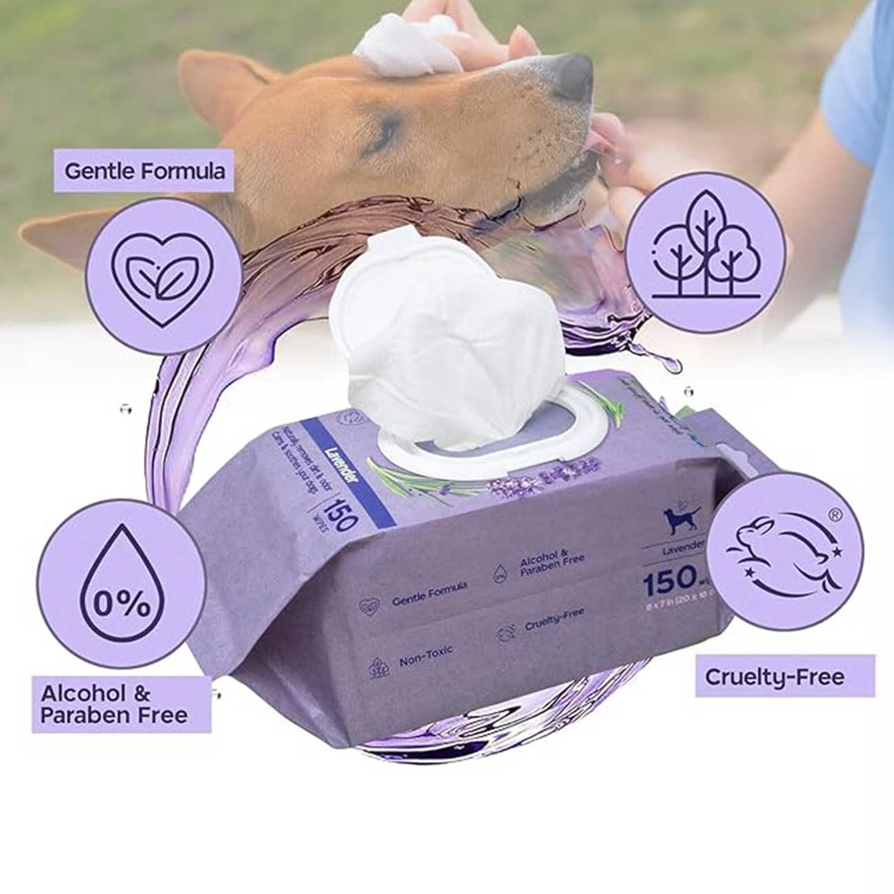 Greenbone Calming Dog Wipes Lavender Scented product benefits