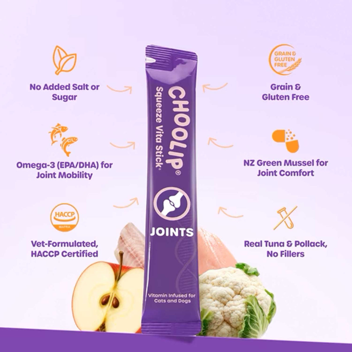 Choolip Vita Stick Joint Support Lickable Treats for Cats & Dogs