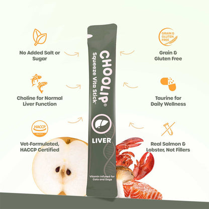 Choolip Vita Stick Liver Support Lickable Treats for Cats & Dogs