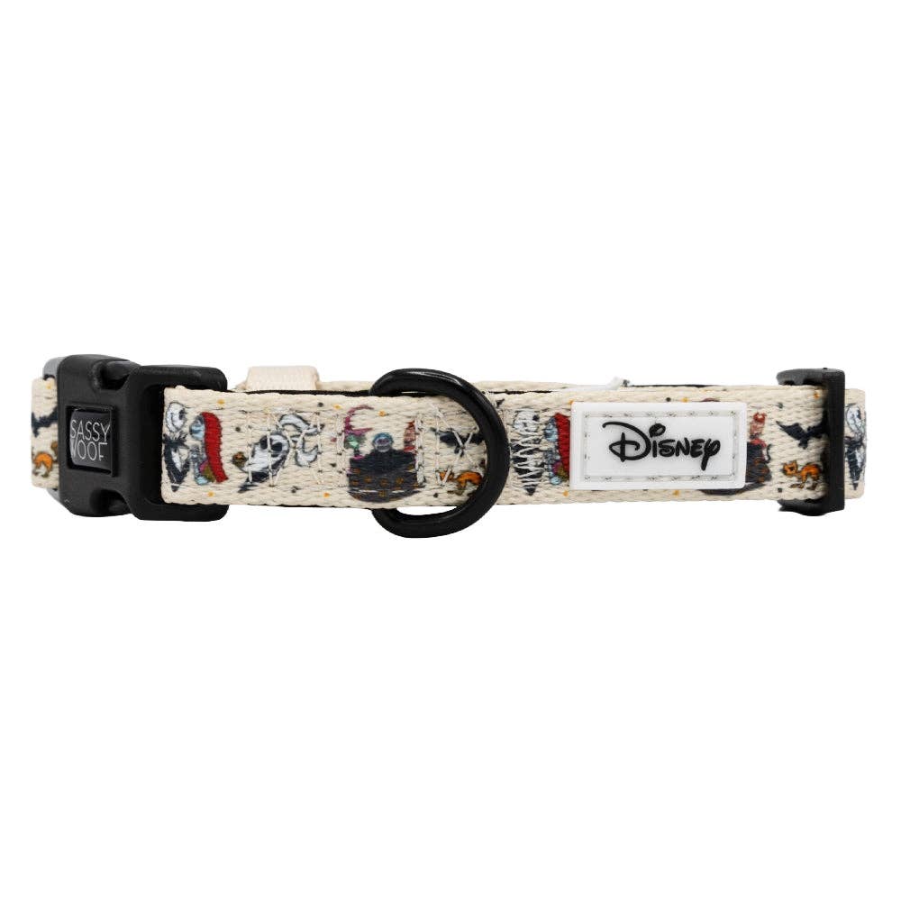 Dog collar with Disney characters and logo on a white background