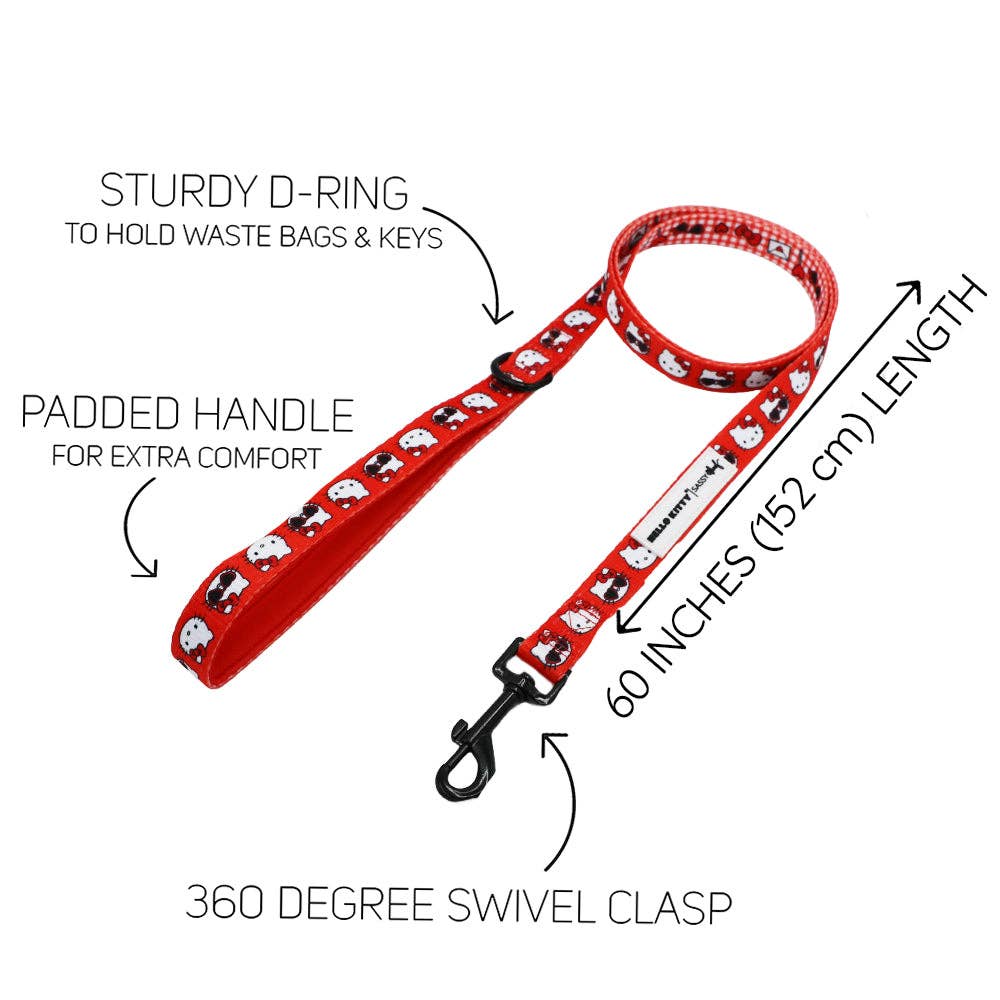 Dog Leash Hello Kitty Red Classic features