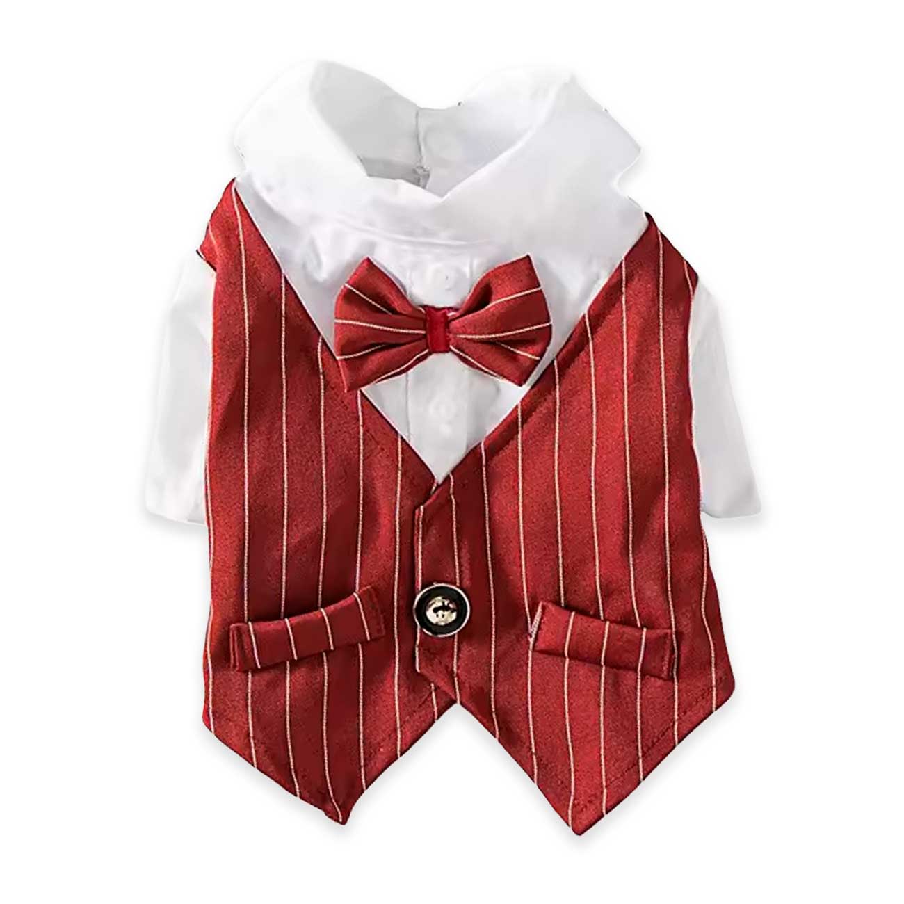 Gentleman Dog Tuxedo with Bowtie Burgundy