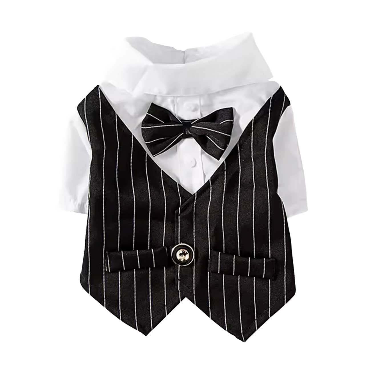 Gentleman Dog Tuxedo with Bowtie black
