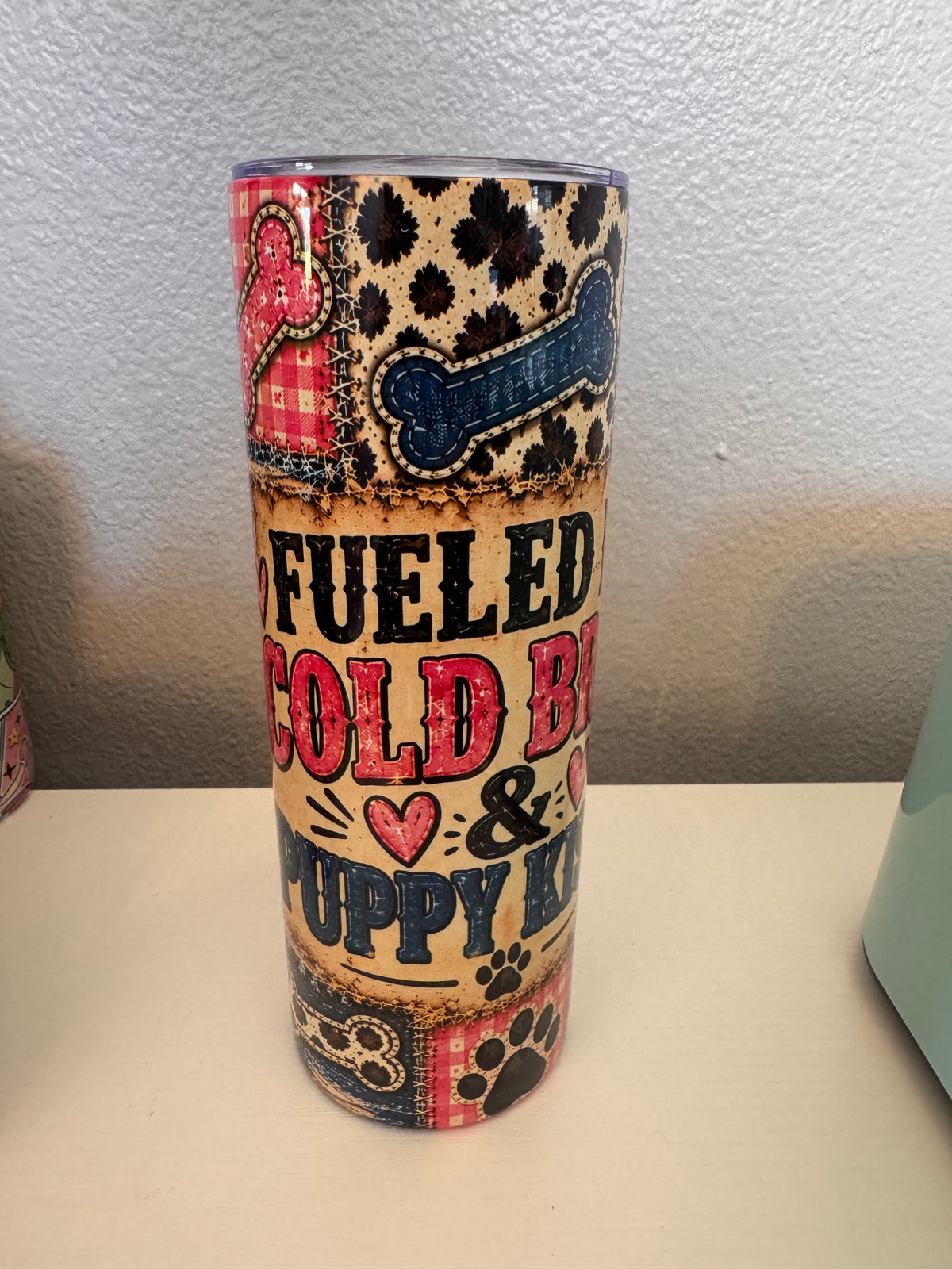 Blue and Pink Cositas and Creations Tumbler, 20 ounces