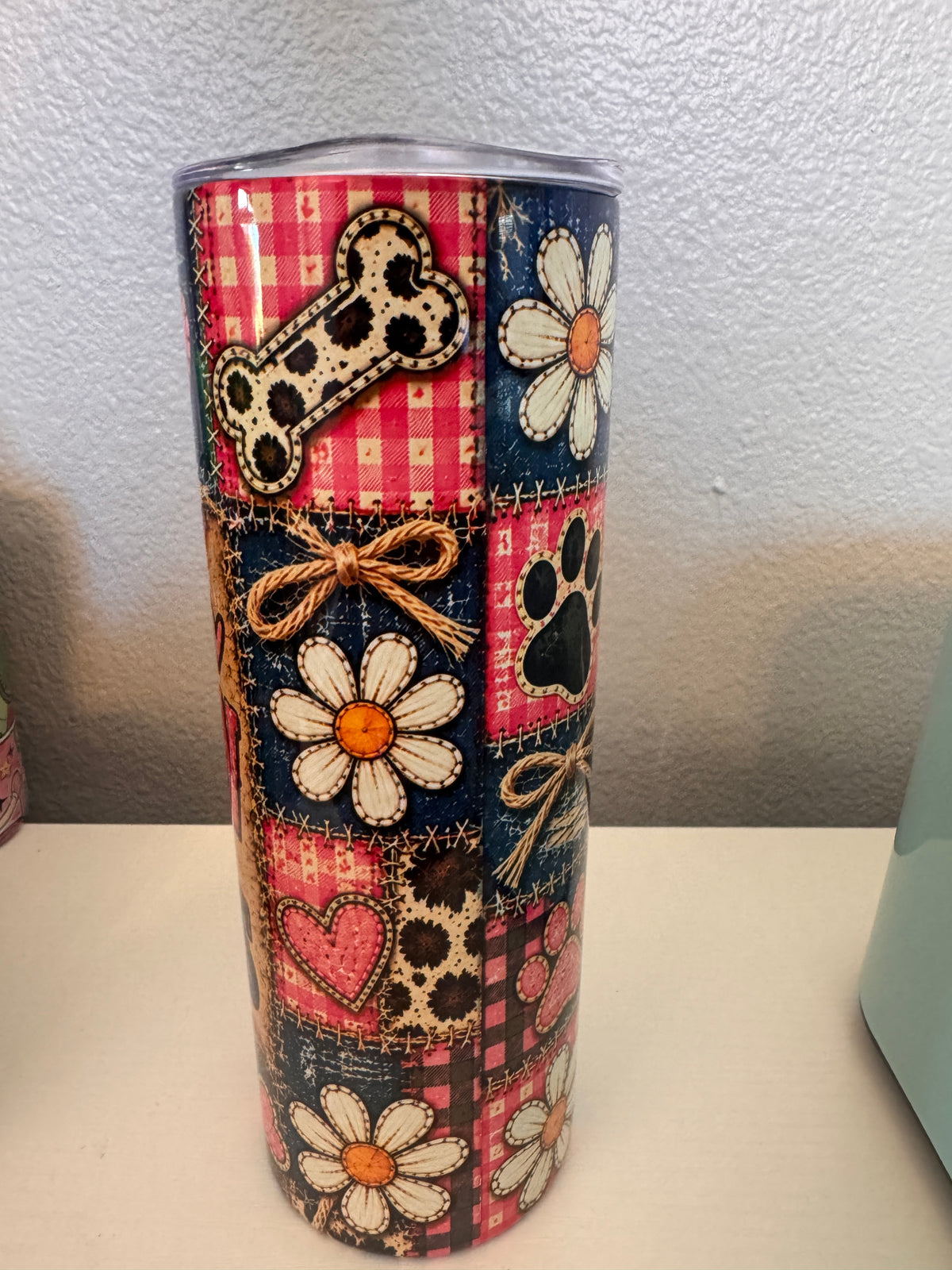 Blue and Pink Cositas and Creations Tumbler, 20 ounces